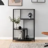 Salvo 3-Shelf Bookcase - Black, Ash