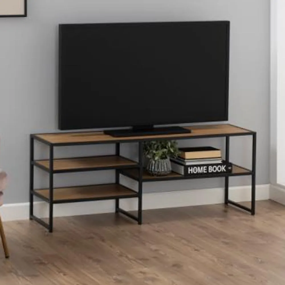Salvo 3-Shelf TV Stand - Wild Oak