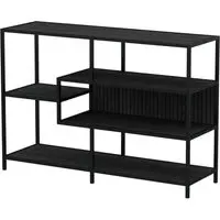 Salvo 4-Shelf Bookcase with Back Panel - Black, Ash