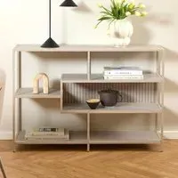 Salvo 4-Shelf Bookcase with Back Panel - Grey, Ash