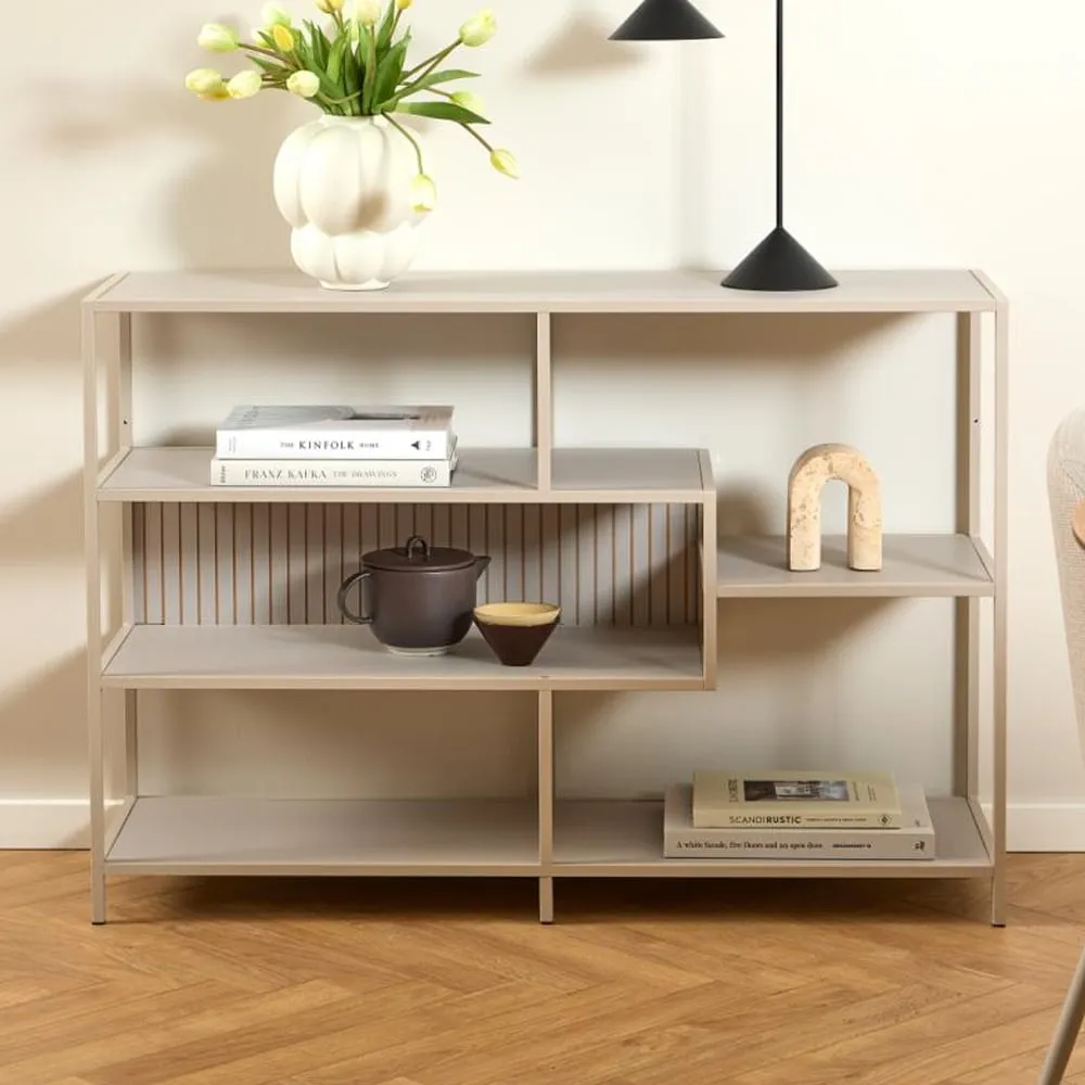 Salvo 4-Shelf Bookcase with Back Panel - Grey, Ash