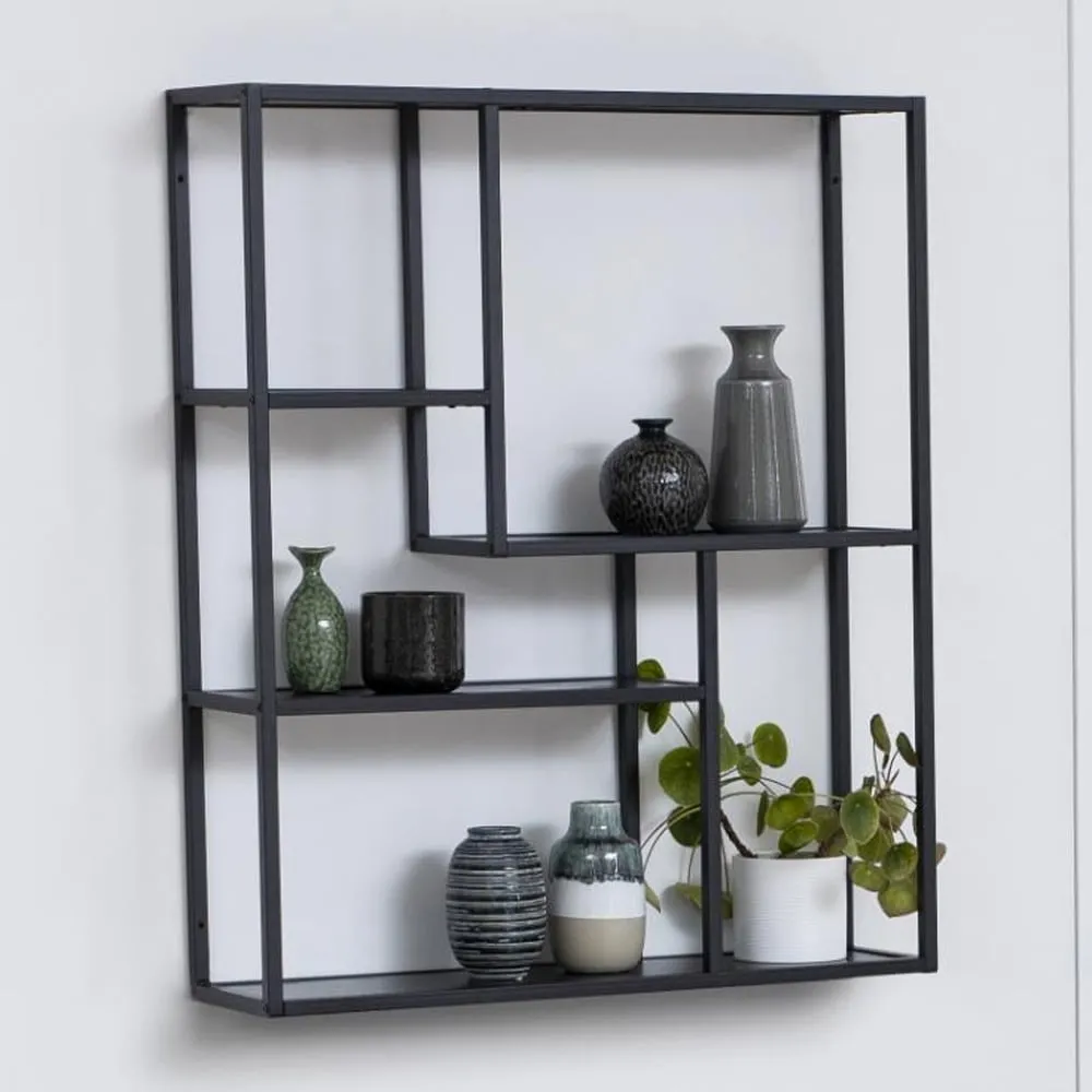 Salvo 4-Shelf Wall Shelf - Black