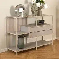 Salvo Bookcase with 2 Drawers and Back Panel - Grey