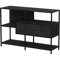 Salvo Bookcase with 2 Drawers - Ash Black