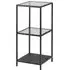 Salvo Clear Glass Bookcase with 2 Shelves - Black Frame