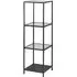 Salvo Clear Glass Bookcase with 4 Shelves - Black Frame