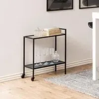 Salvo Clear Glass Drinks Trolley - Clear, Metal