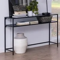 Salvo Console Table with Undershelf - Ash Black