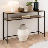 Salvo Console Table with Undershelf - Matt Wild Oak