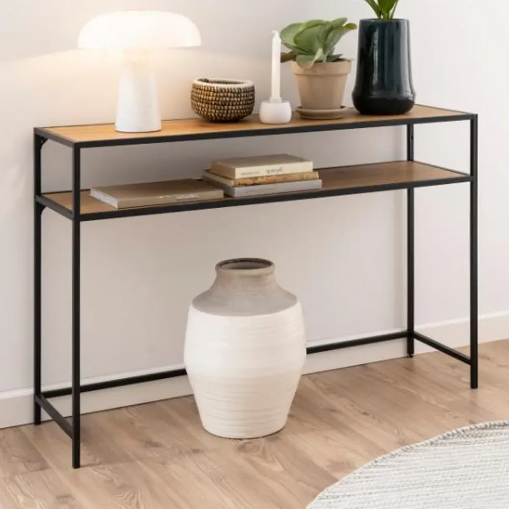 Salvo Console Table with Undershelf - Matt Wild Oak