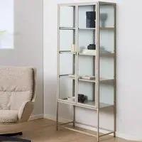 Salvo Display Cabinet with 2 Doors 4 Shelves - Grey
