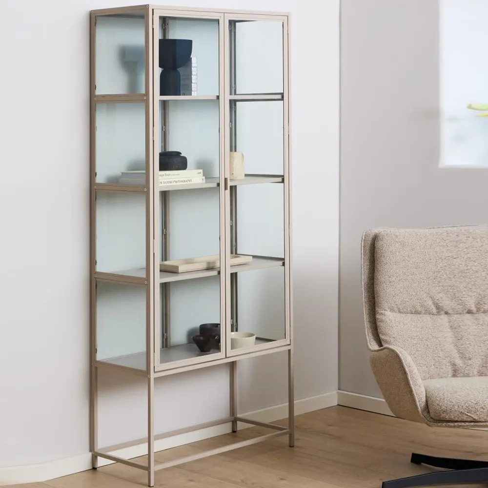 Salvo Display Cabinet with 2 Doors 4 Shelves - Grey image