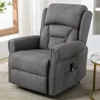 Salvo Electric Lift and Tilt Recliner Chair - Grey, Fabric