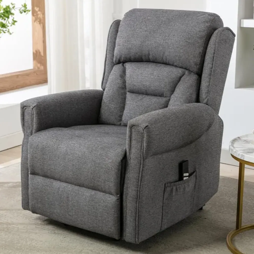 Salvo Electric Lift and Tilt Recliner Chair - Grey, Fabric image