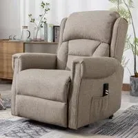 Salvo Electric Lift and Tilt Recliner Chair - Taupe, Fabric