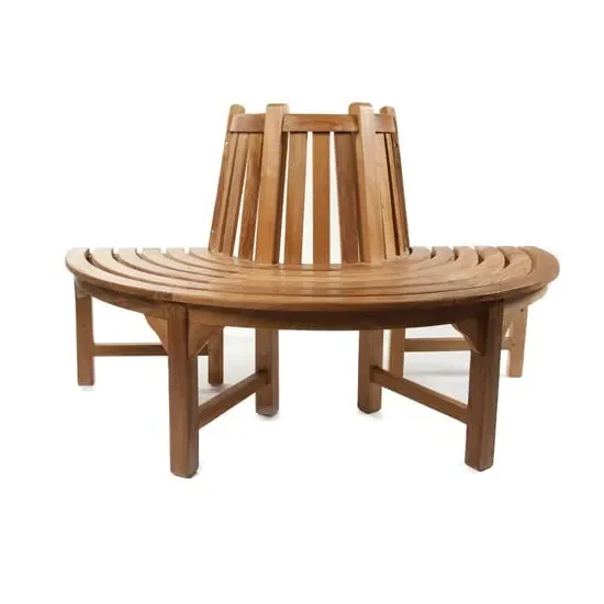 Salvo Half Circle Tree Seating Bench - Teak image