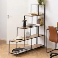 Salvo Ladder Bookcase with 4 Shelves - Wild Oak