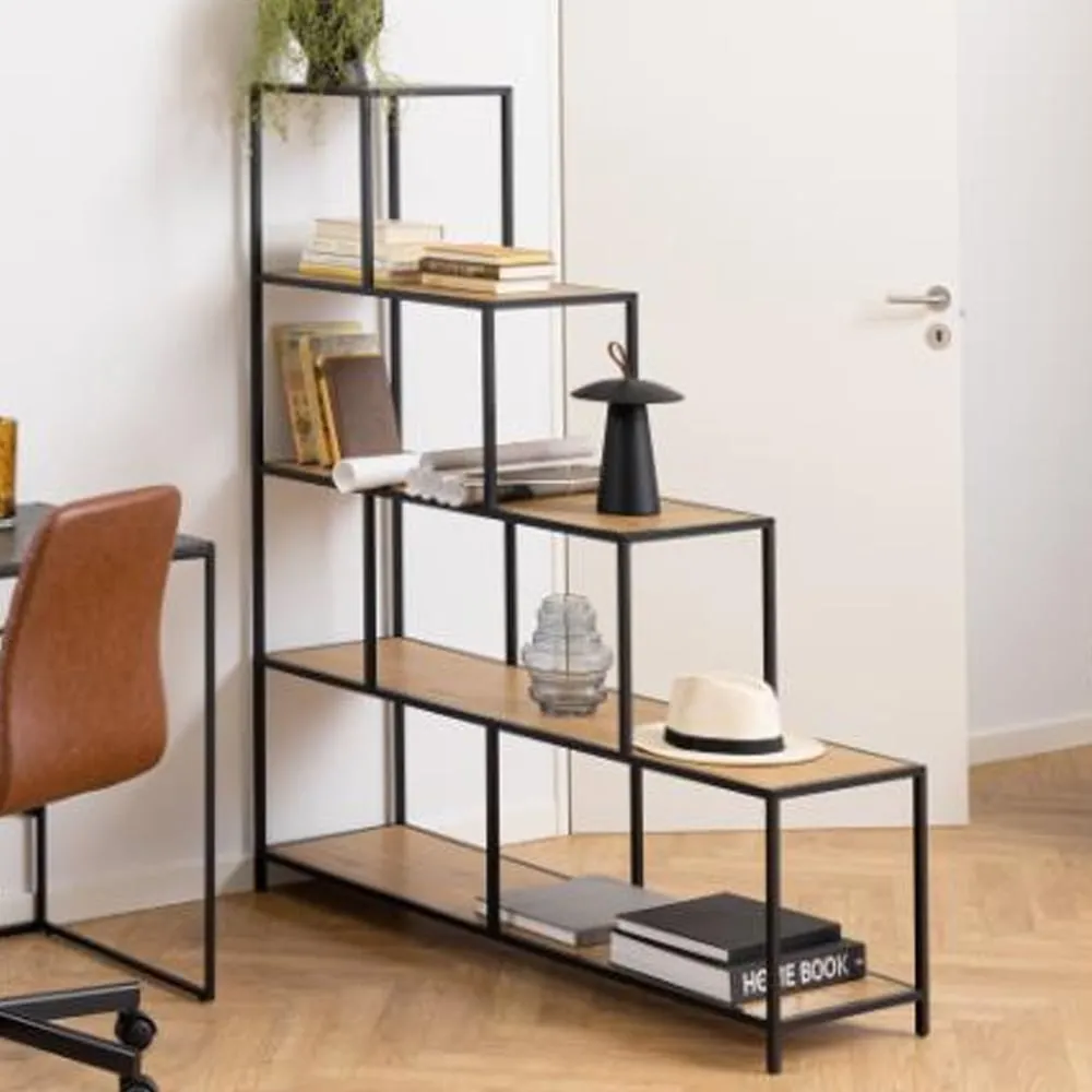 Salvo Ladder Bookcase with 4 Shelves - Wild Oak