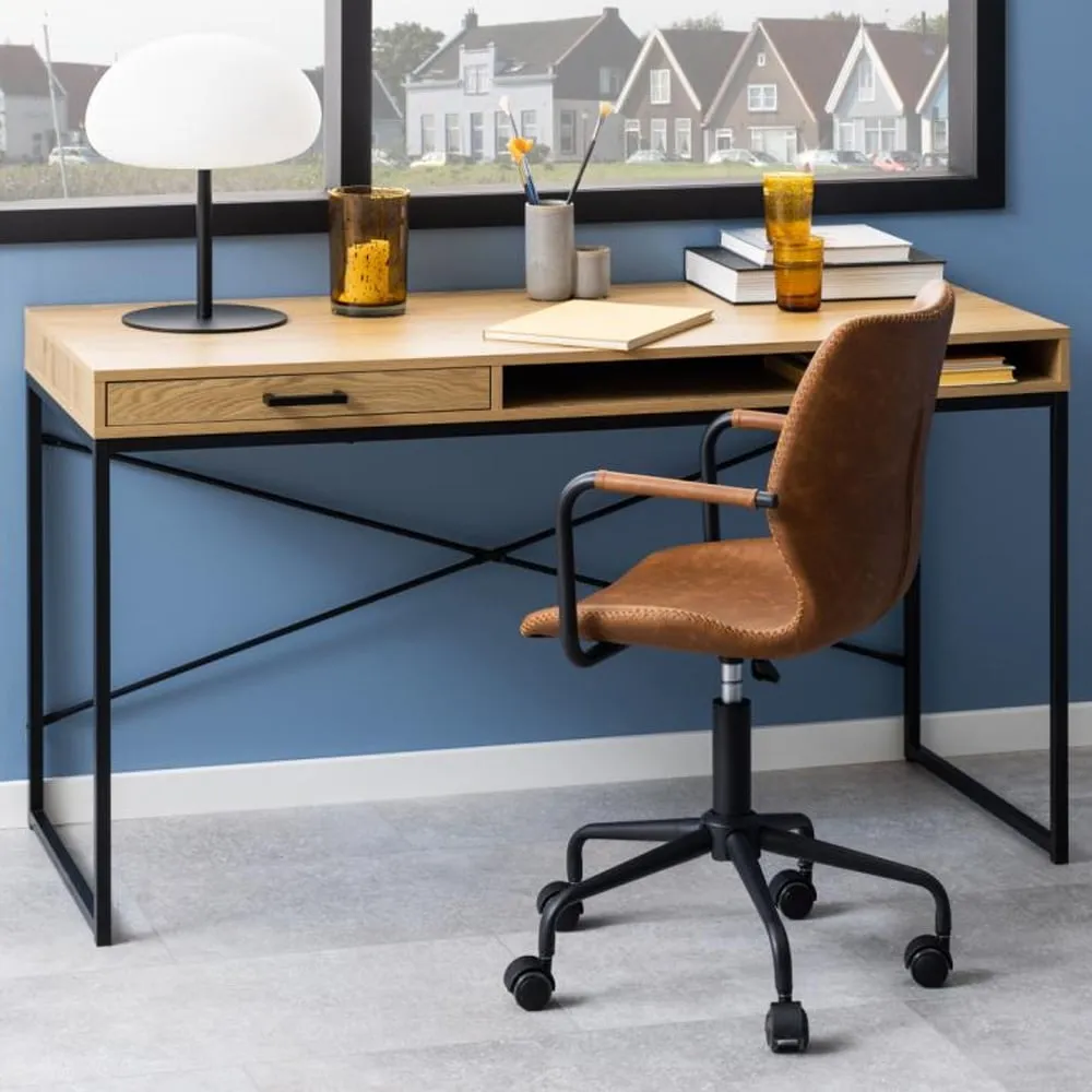 Salvo Laptop Desk with Drawer and Shelf - Wild Oak