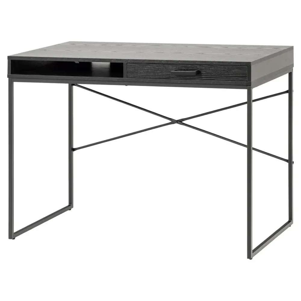 Salvo Laptop Desk with Drawer - Ash Black