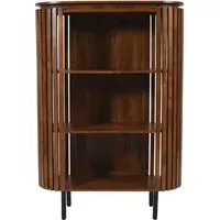 Salvo Mango Wood Bookcase with 2 Shelves - Walnut