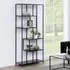 Salvo Narrow Bookcase with 5 Shelves - Black