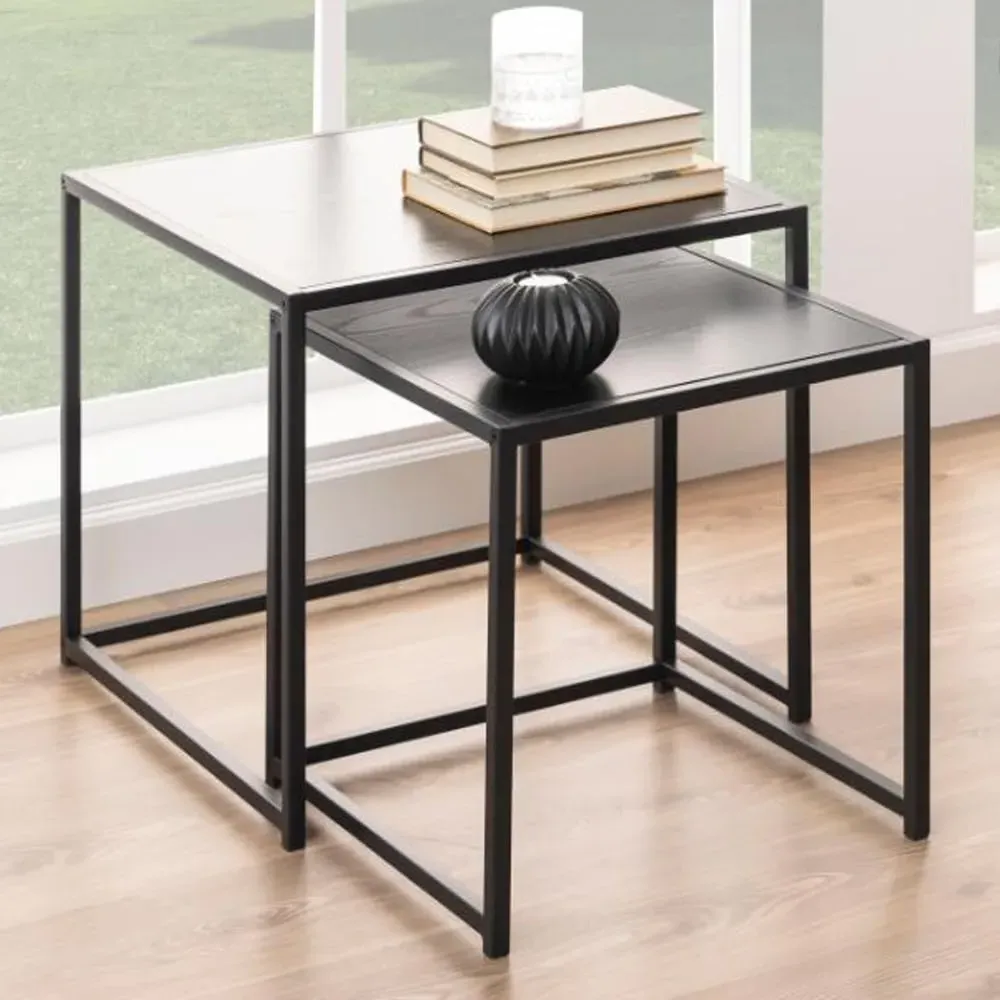 Salvo Nest of 2 Tables - Black, Melamine product