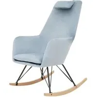 Salvo Rocking Chair - Blue, Velvet