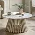 Salvo Round Coffee Table - White, Marble