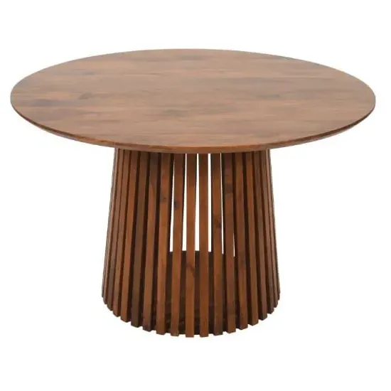 Salvo Round Dining Table - Walnut, Mango Wood