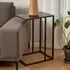 Salvo Side Table with Black Metal Frame - Ash Black