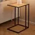 Salvo Side Table with Black Metal Frame - Wild Oak