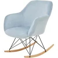Salvo Small Rocking Chair - Blue, Velvet