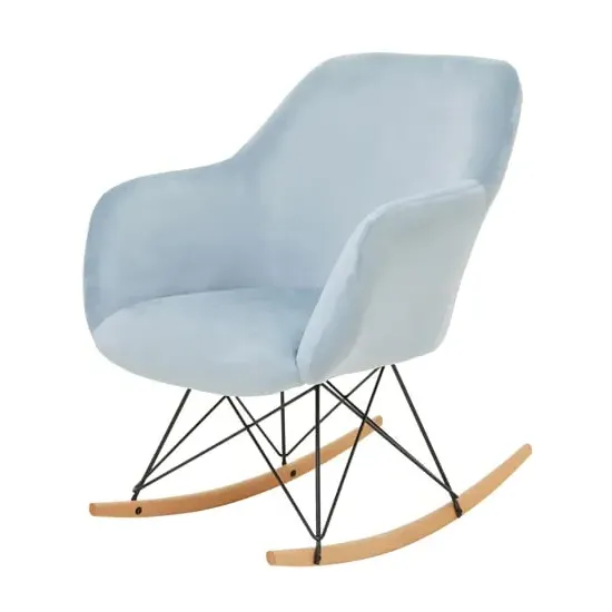 Salvo Small Rocking Chair - Blue, Velvet image