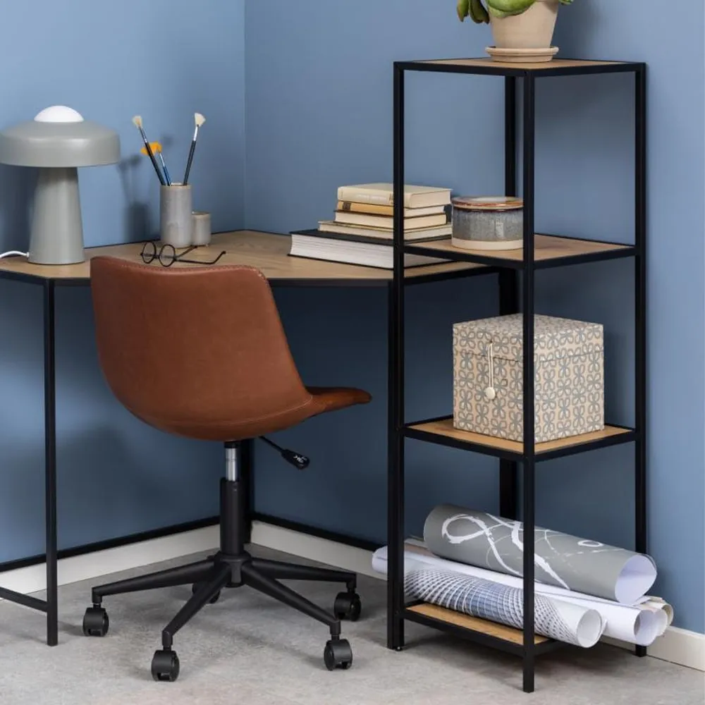 Salvo Tall Bookcase with 3 Shelves - Wild Oak image