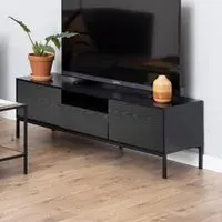 Salvo TV Stand with 2 Doors 1 Drawer - Ash Black, Wood