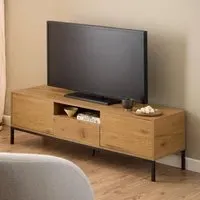 Salvo TV Stand with 2 Doors 1 Drawer - Matt Wild Oak, Wood
