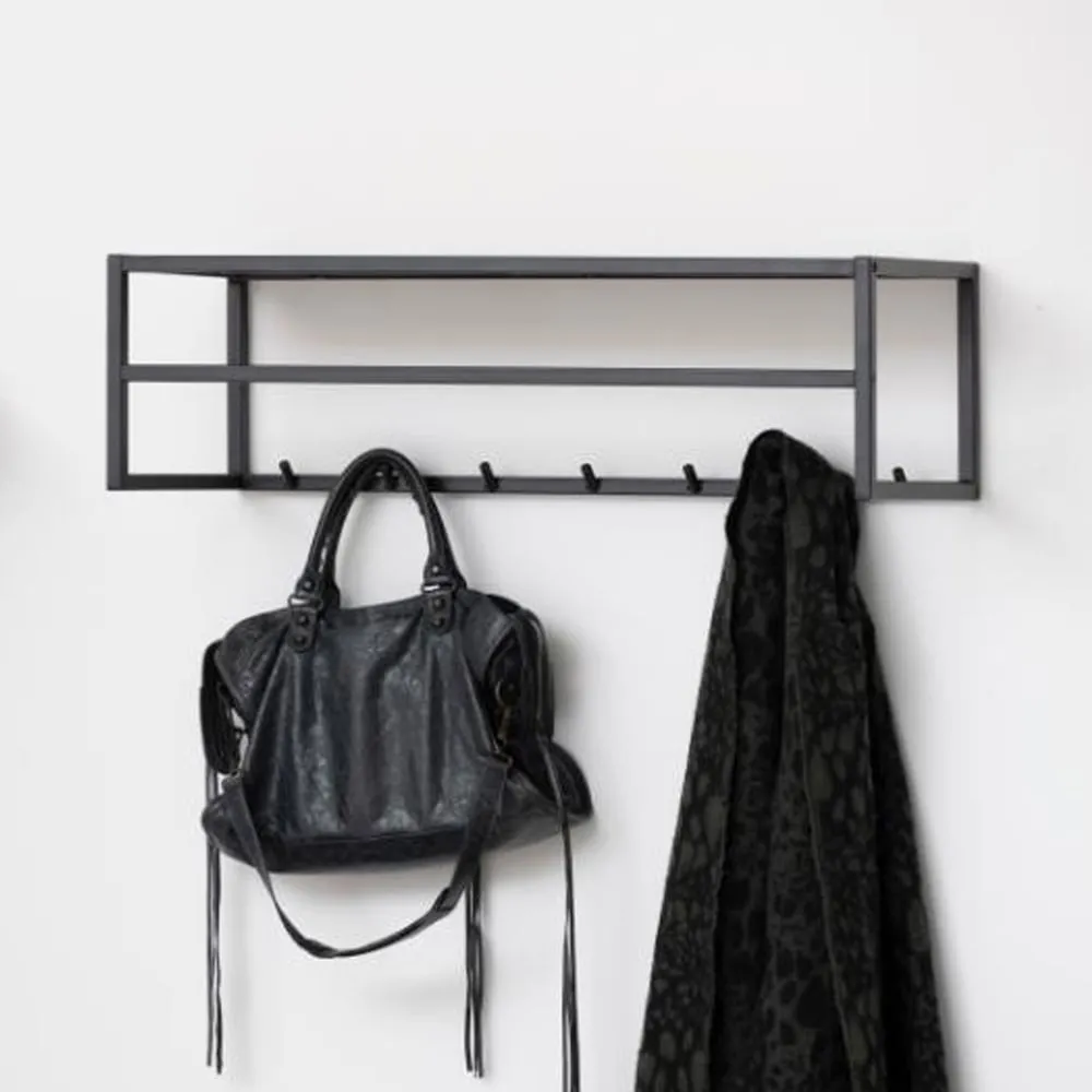 Salvo Wall-Mounted Clothes Rack - Black, Ash Wood product