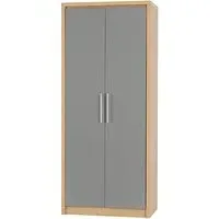 Samaira 2-Door Wardrobe - Grey High Gloss