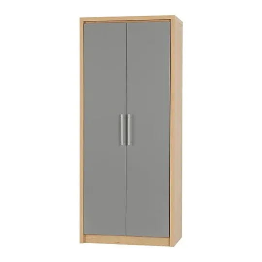 Samaira 2-Door Wardrobe - Grey High Gloss image