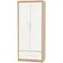 Samaira 2-Door Wardrobe with Drawer - White High Gloss
