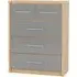 Samaira 5-Drawer Chest - Grey, Oak