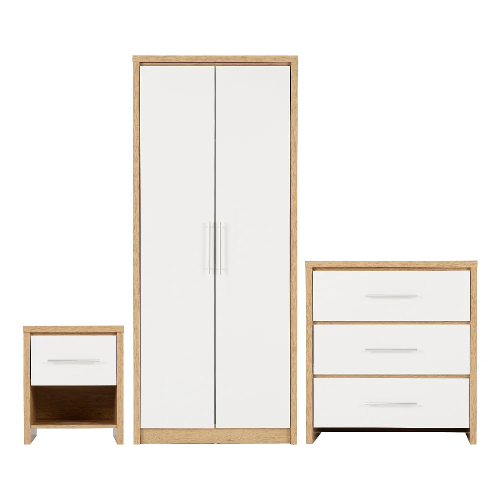 Samaira Bedroom Set - White, Oak