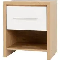 Samaira Bedside Cabinet - White, Oak