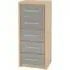Samaira Narrow Chest of Drawers - Grey, Oak Effect
