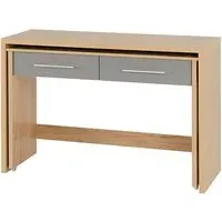 Samaira Slider Desk with 2 Drawers - Grey Gloss