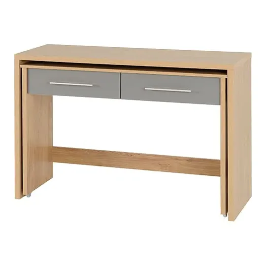 Samaira Slider Desk with 2 Drawers - Grey Gloss image