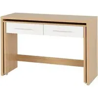 Samaira Slider Desk with 2 Drawers - White Gloss