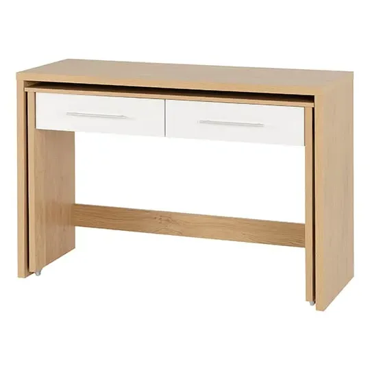 Samaira Slider Desk with 2 Drawers - White Gloss
