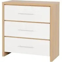 Samaira Small Chest of Drawers - White, Oak Effect